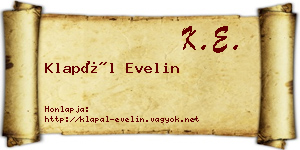 Klapál Evelin névjegykártya